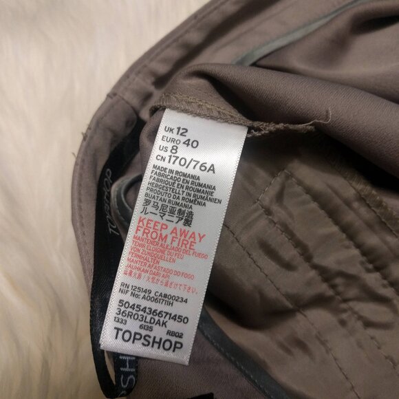 Topshop Wide Leg Crop Taupe Pants - Picture 5 of 5